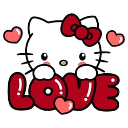 hello kitty love valentine svg