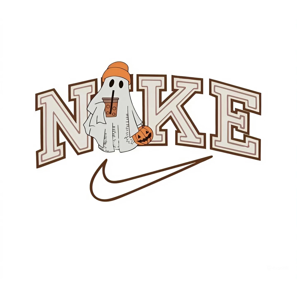 Ghost Boo Halloween Nike Logo SVG 0