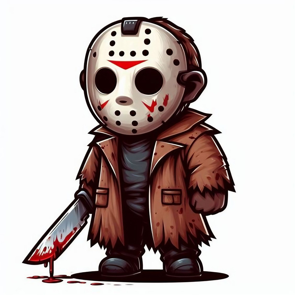 Horror Character SVG Horror SVG Chibi Horror Svg Halloween Svg Cute Horror Svg Compatible With Jason Voorhees 0