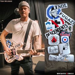 Tom DeLonge guitar stickers Fender R&D Starcasters Blink-182 vinyl decal punk rock