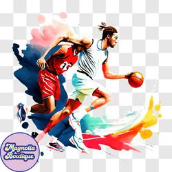 basketball players dribbling and shooting png