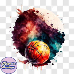 inspirational basketball poster with colorful paint splashes png