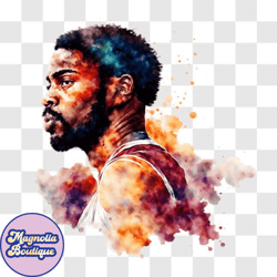 colorful watercolor painting of basketball player png
