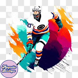 colorful hockey player on ice png44