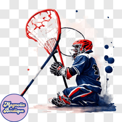 lacrosse player ready to shoot puck with hockey stick png