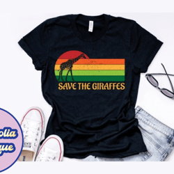 vintage save the giraffes t shirt design