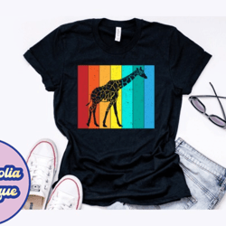 Vintage Giraffe Retro T Shirt Design