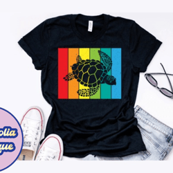 sea turtle vintage retro design