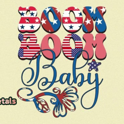 boom boom baby 4th of july sublimation design 134