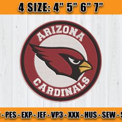 Cardinals Embroidery, NFL Cardinals Embroidery, NFL Machine Embroidery Digital, 4 sizes Machine Emb Files -01 - Rose Pet