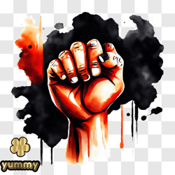 Colorful Clenched Fist Artwork PNG Design 260