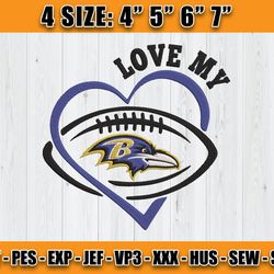 NFL Ravens Embroidery, NFL Machine Embroidery Digital, 4 sizes Machine Emb Files - 05