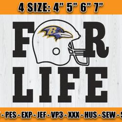 Ravens Embroidery, NFL Ravens Embroidery, NFL Machine Embroidery Digital, 4 sizes Machine Emb Files - 08