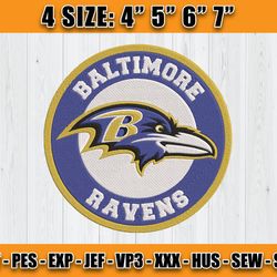 Ravens Embroidery, NFL Ravens Embroidery, NFL Machine Embroidery Digital, 4 sizes Machine Emb Files -11