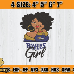 Ravens Embroidery, Betty Boop Embroidery, NFL Machine Embroidery Digital, 4 sizes Machine Emb Files -17 yummy