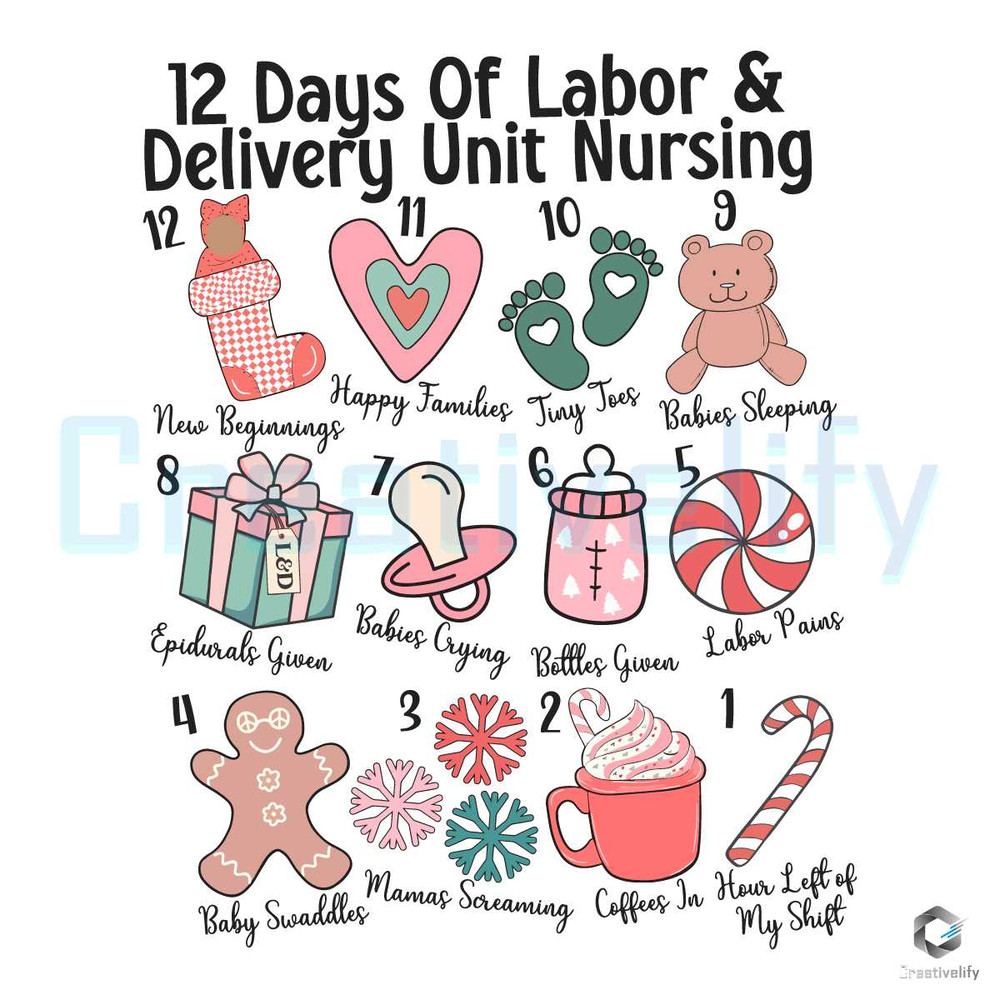 12 Days Of Labor and Delivery SVG Nurse Xmas File.jpg