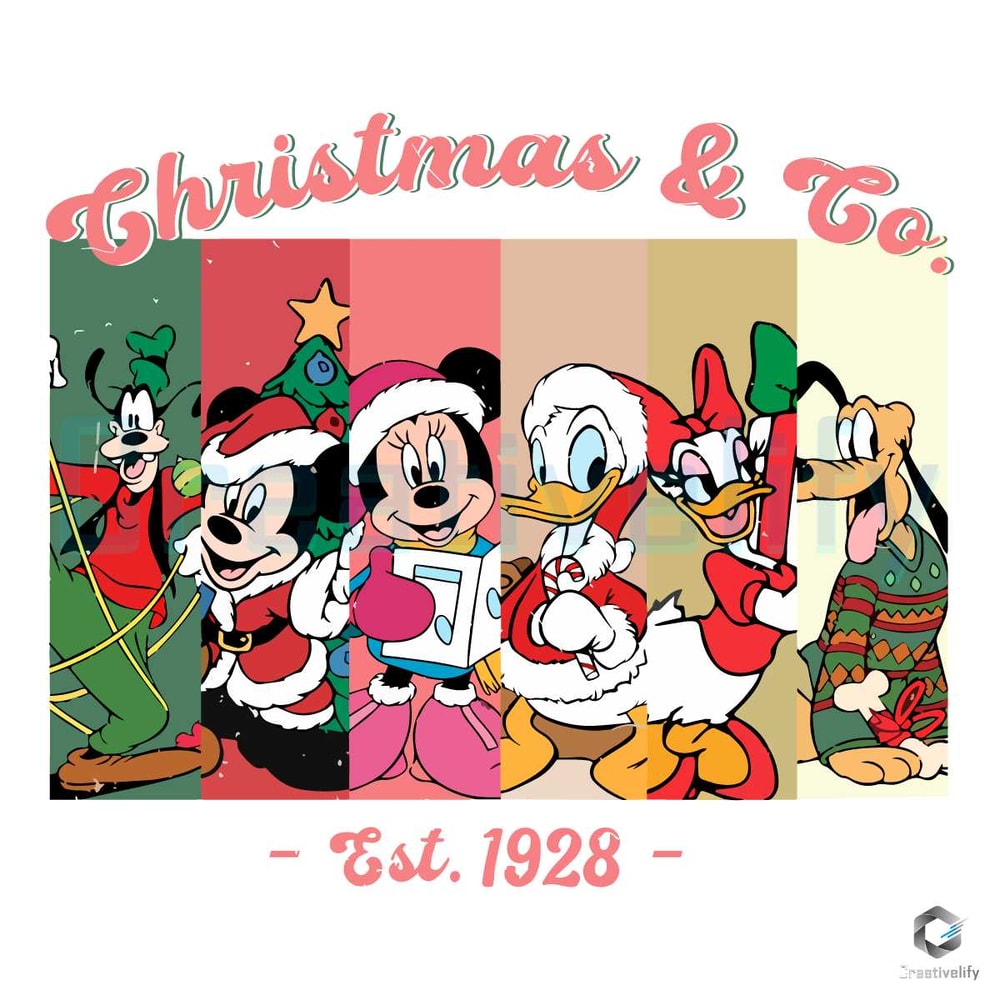 Christmas And Co Est 1928 SVG Mickey Friend Vintage File.jpg