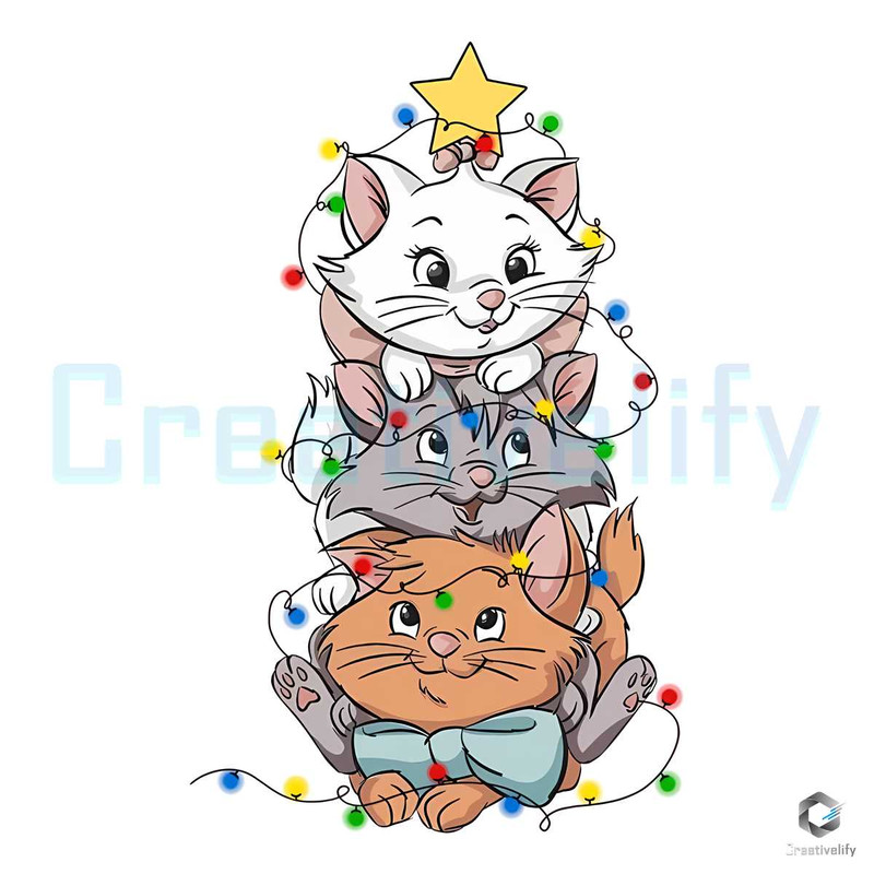Disney Marie Aristocats PNG Christmas Lights File Download.jpg