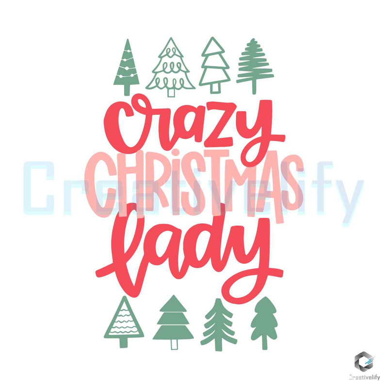 Free Crazy Christmas Lady SVG Xmas Tree Vintage File Design.jpg