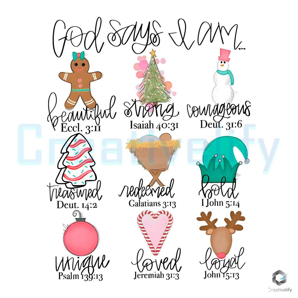 Free Retro God Says I Am PNG Xmas Ornament File Download.jpg