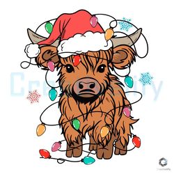 free santa cow christmas svg merry xmas string light file
