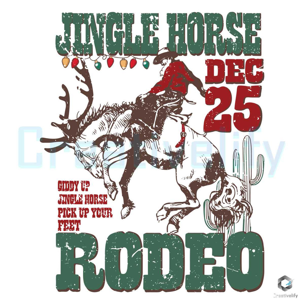 Giddy Up Jingle Horse Rodeo SVG Cowboy Christmas File.jpg