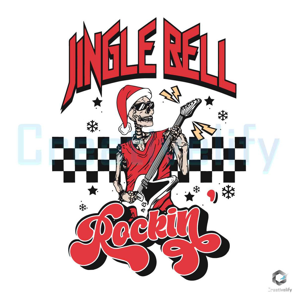 Jingle Bell Rockin SVG Santa Skeleton Christmas Graphic File.jpg