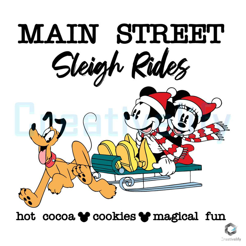 Main Street Sleigh Rides SVG Mickey Minnie Xmas Files.jpg