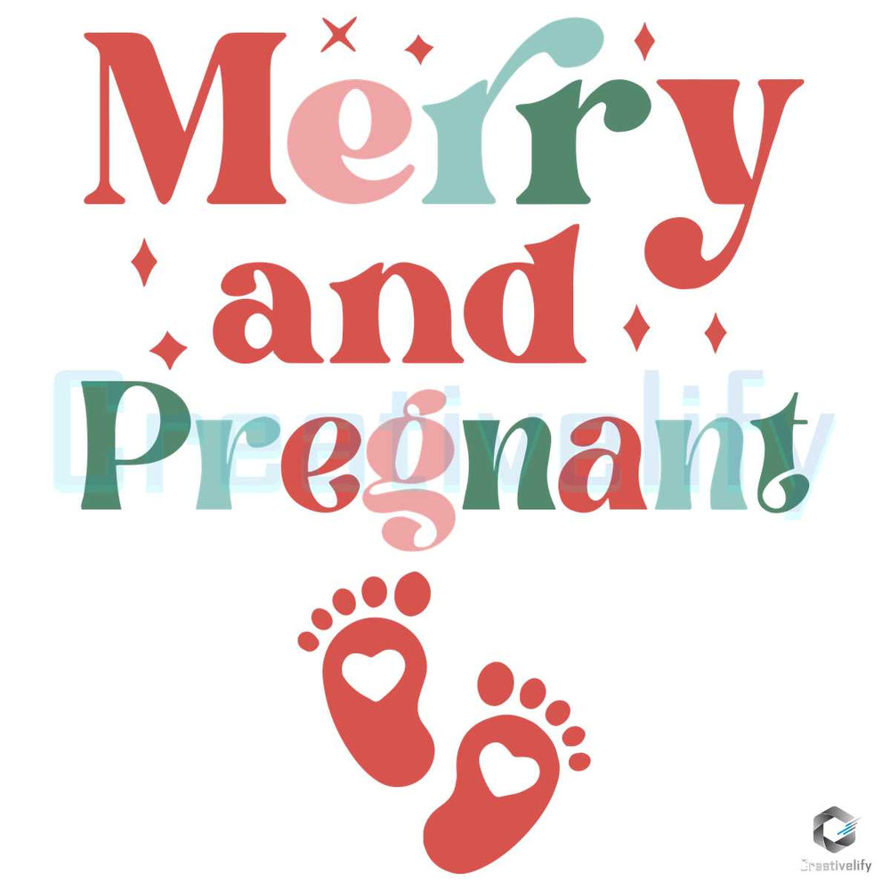 Merry Xmas And Pregnant Mom SVG Cutting File Download.jpg
