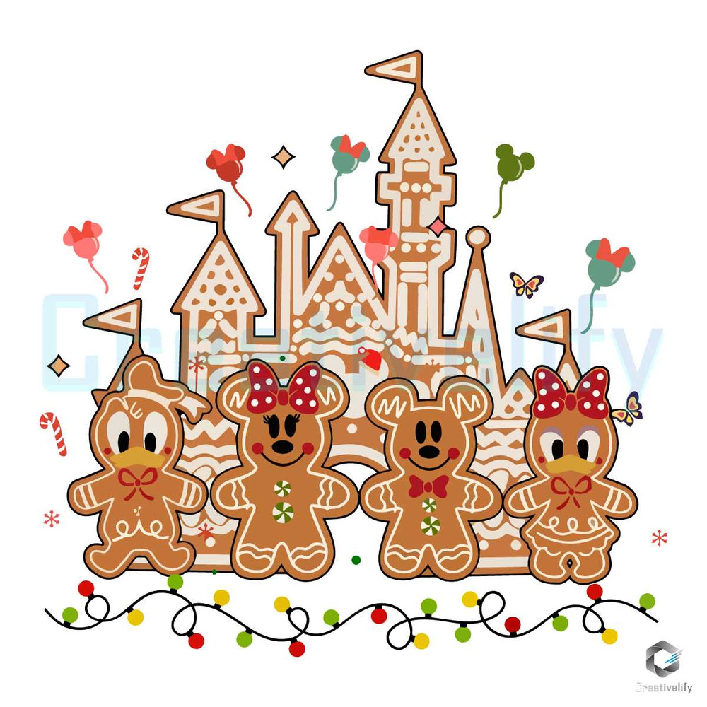 Mickey And Friends Xmas SVG Gingerbread Castle File.jpg