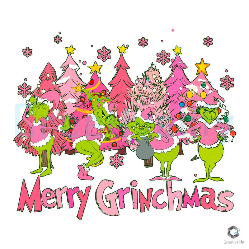 Pink Merry Grinchmas SVG Christmas Vibes Graphic File.jpg
