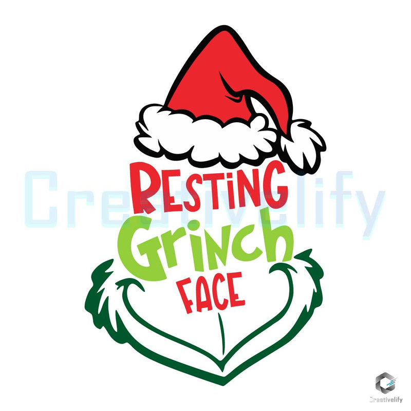 Resting Grinch Face SVG Christmas Party File Cutting Digital.jpg