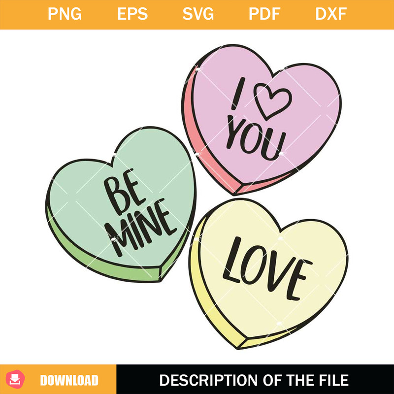 Candy Hearts Valentine Day Svg, Conversation Hearts Svg.jpg
