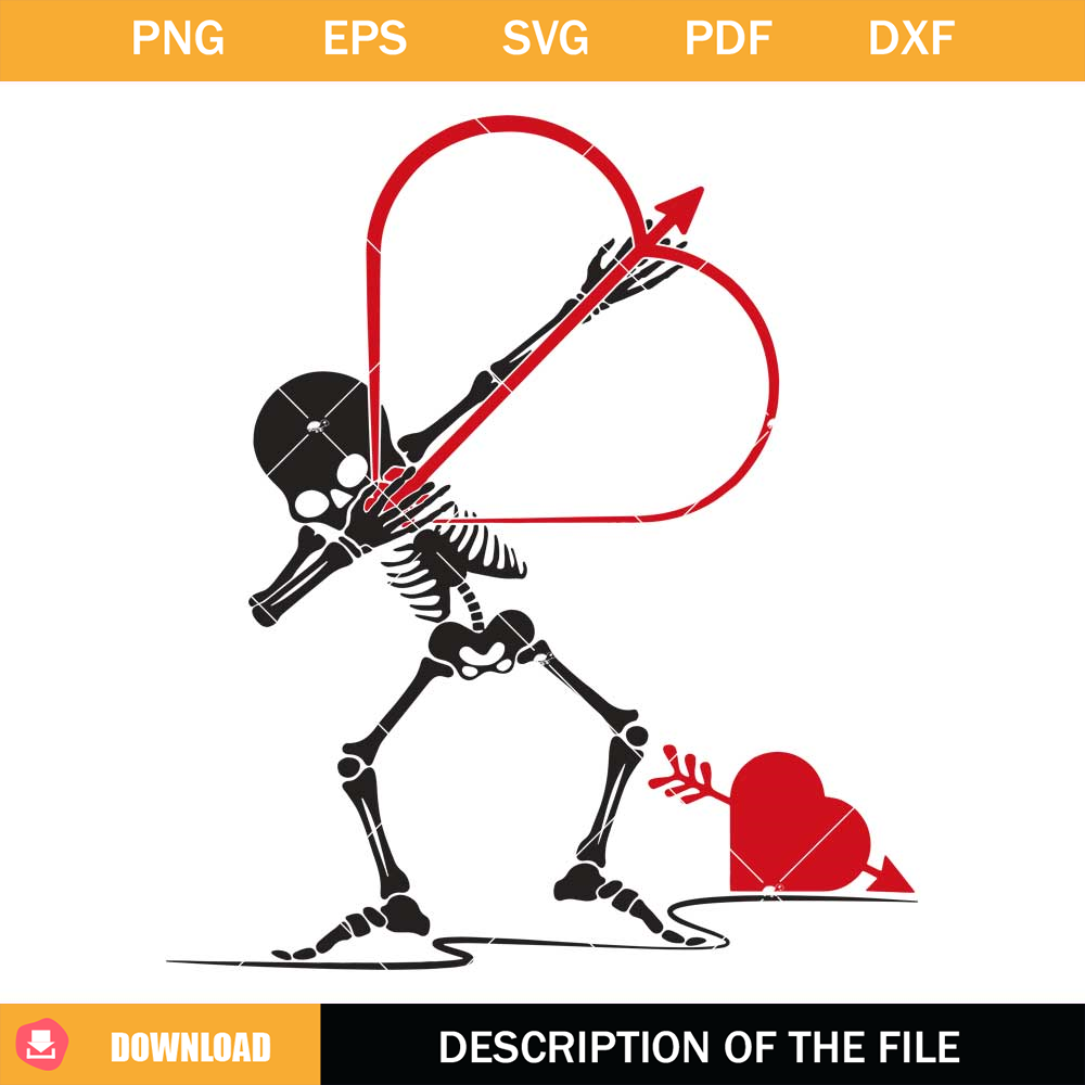 Dabbing Skeleton Love Valentine Svg, Dabbing Skeleton Svg.jpg
