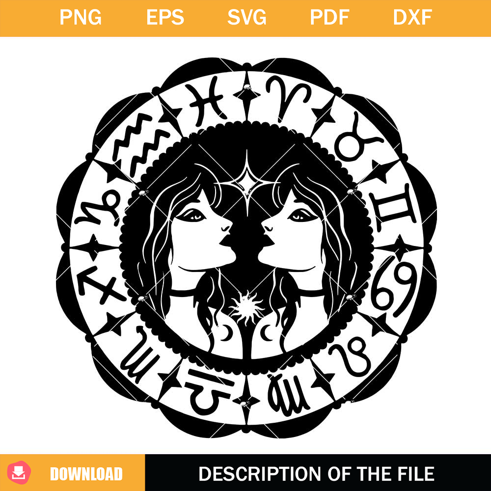 Gemini Svg, Gemini Star Sign Svg, Zodiac Sign Svg.jpg