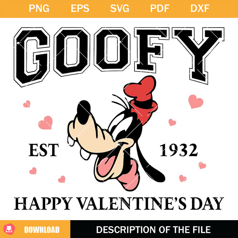 Goofy Happy Valentine's Day Svg, Dog Head Valentines Svg.jpg