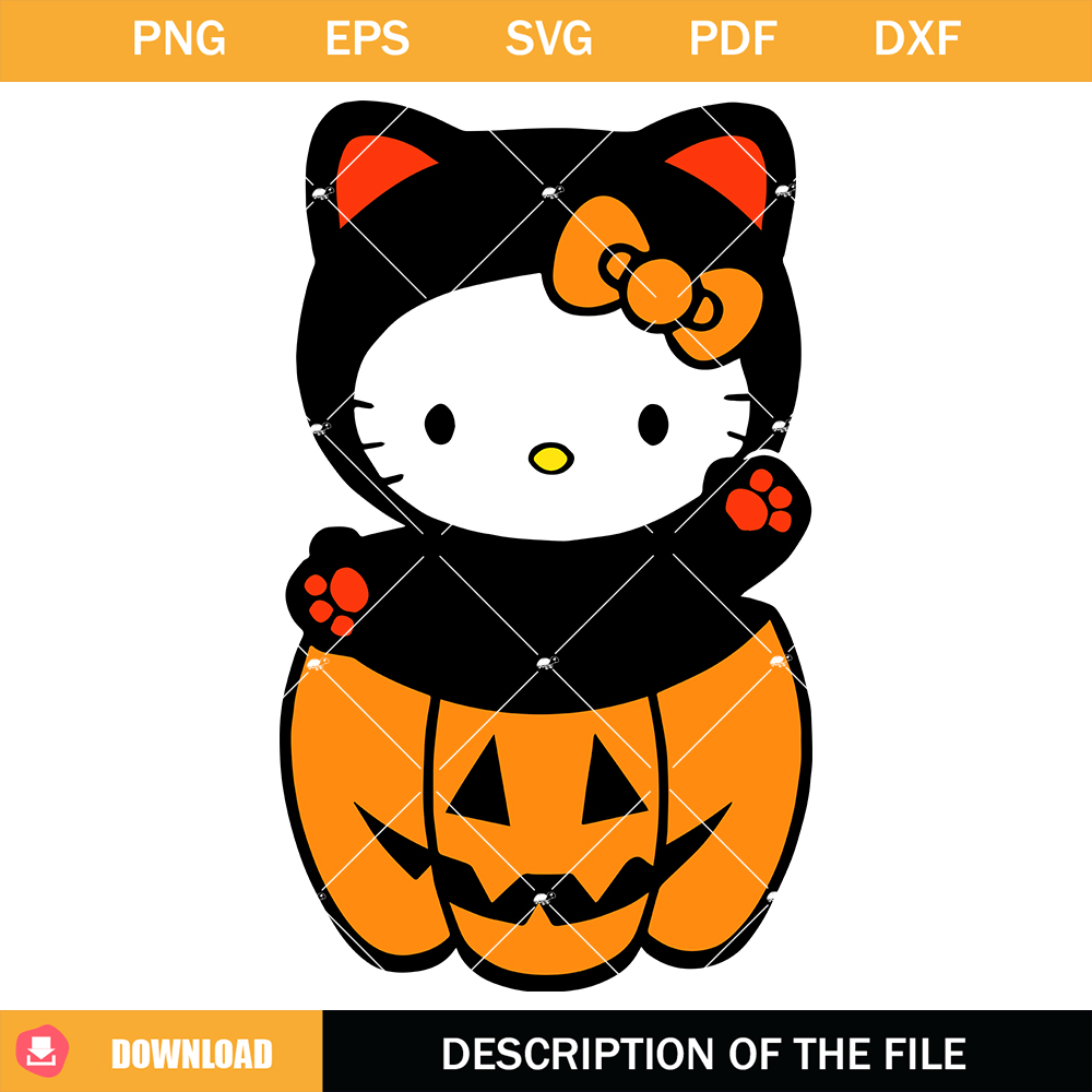 Hello Cats Halloween Svg, KItty Cat with Pumpkin Svg.jpg