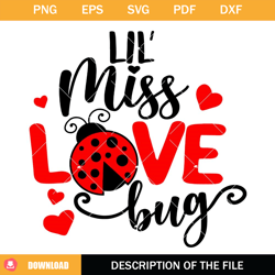 lil miss love bug svg, love svg, happy valentines day svg