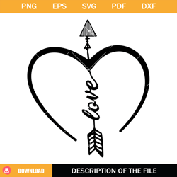 love bow arrow svg, arrow heart svg, happy valentines day