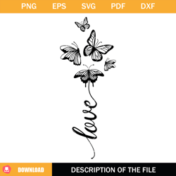 love butterfly flower svg, love butterfly svg, butterfly svg