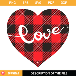 love heart svg, plaid heart svg, plaid love geart svg