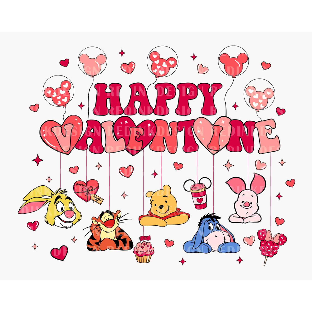 Happy Valentine PNG, Valentines Bear Png, Valentines Mouse Balloons Png, Valentine's Day Png, Xoxo Png, Valentines Bear And Friends Png.jpg