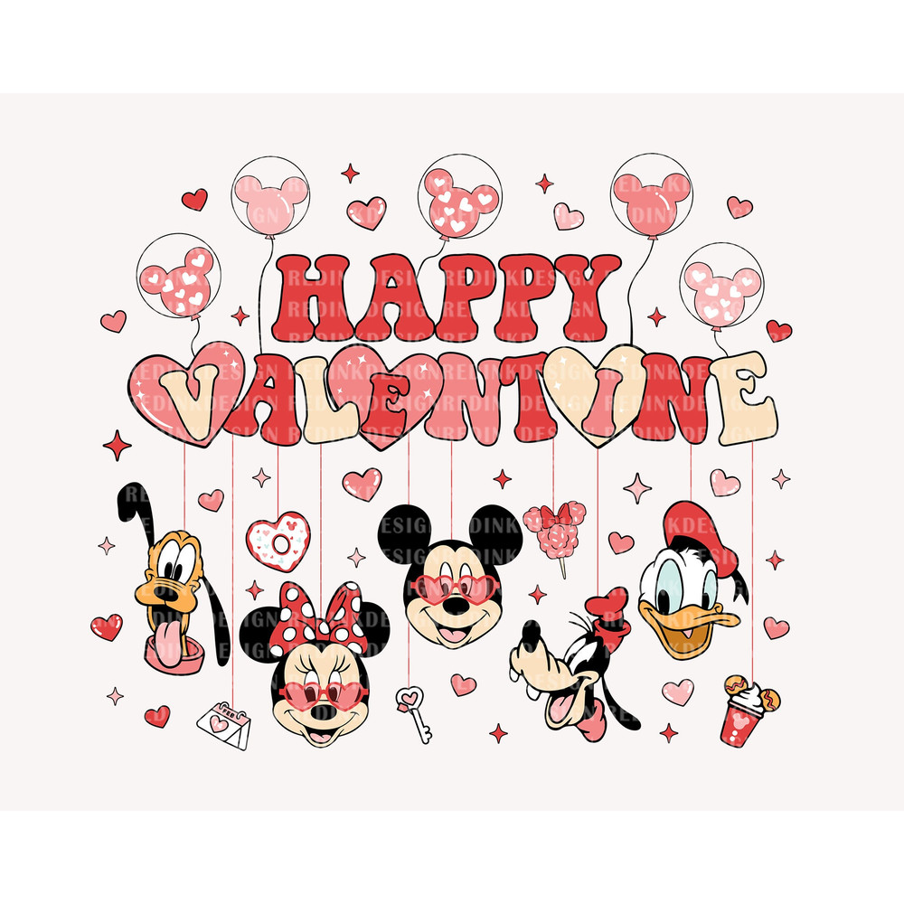 Happy Valentine Svg, Valentine Balloon Svg, Funny Valentine's Day, Valentine's Day Svg, Mouse And Friends Svg, Valentines shirt SVG File.jpg