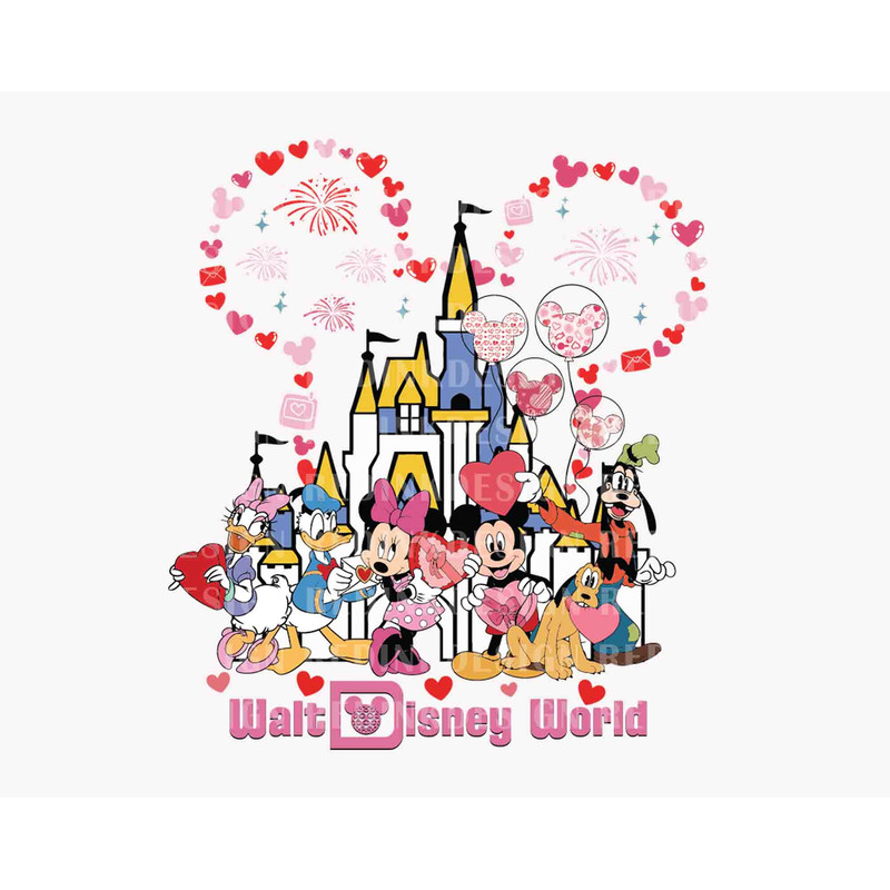 Happy Valentine's Day PNG, Valentine Mouse And Friend Png, Valentine Heart Png, Honey Moon Holiday Png, Magical Castle Png, Digital Download.jpg