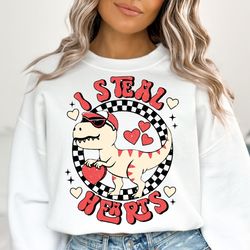 i steal hearts png, valentines day png, retro valentine png, dinosaur holding heart, dinosaur valentine png, valentine s
