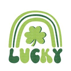 lucky rainbow svg cut file, happy go lucky teacher retro st patricks day shamrock digital png, retro happy go lucky png,