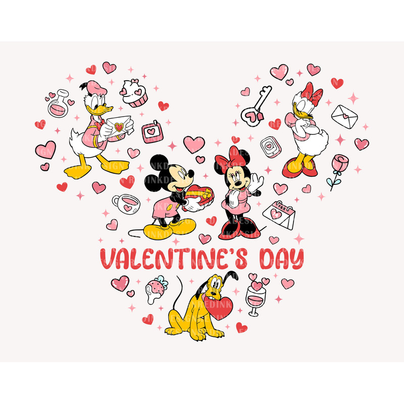 Valentine's Day Doodle Svg, Mouse And Friends Svg, Funny Valentine's Day, Valentine's Day, Retro Valentines Svg, Valentines shirt SVG File.jpg