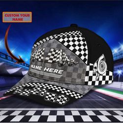 Custom With Name 3D Full Printed Baseball Cap For Racer, Racer Cap, Racing Hat For Men And Women