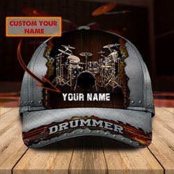 Personalized Drummer Cap Hat, 3D Baseball Cap Hat For Drummer, Drum Cap, Drum Hat, Gift To Drummer