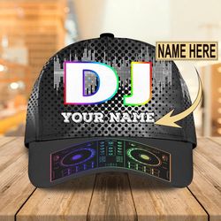 personalized 3d classic cap hat for dj player, present to dj friend, deezay cap hat, baseball dj cap, dj hat
